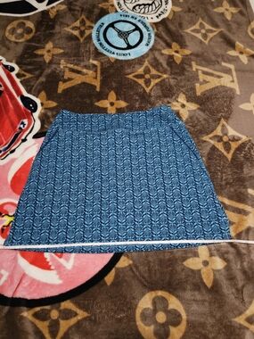 Blue Sigrid Olsen Skort Pockets Swim Fish Tennis Sewn In Shorts Mesh Pockets Sm